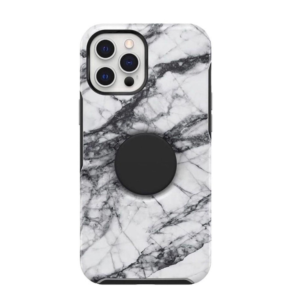 OtterBox Otter + POP Svmmetrv Series Case for iPhone 12 Pro Max - White Marble